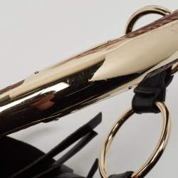 Pre Owned Yves Saint Laurent Black Leather and Suede Mombasa Fringe Hobo