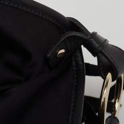 Pre Owned Yves Saint Laurent Black Leather and Suede Mombasa Fringe Hobo