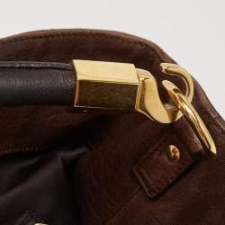 Pre Owned حقيبة هوبو سان لوران باريس رودي جلد بني