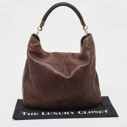 Pre Owned حقيبة هوبو سان لوران باريس رودي جلد بني