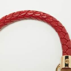 Pre Owned Yves Saint Laurent Red Suede and Leather Trim Tassel Hobo