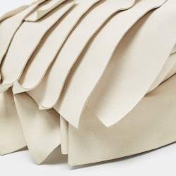 Pre Owned Yves Saint Laurent Ivory Leather St. Tropez Double Horn Hobo