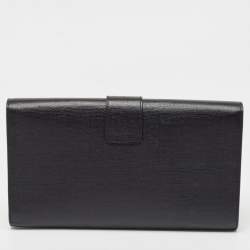 Pre Owned Yves Saint Laurent Black Leather Y-Ligne Clutch