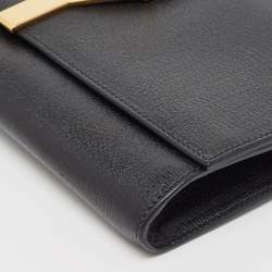 Pre Owned Yves Saint Laurent Black Leather Y-Ligne Clutch