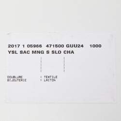 Pre Owned Saint Laurent Black Matelassé Raffia and Leather Loulou Crossbody Bag