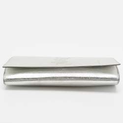 Pre Owned Yves Saint Laurent Silver Leather Belle De Jour Flap Clutch