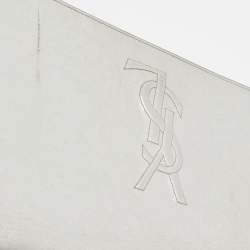 Pre Owned Yves Saint Laurent Silver Leather Belle De Jour Flap Clutch
