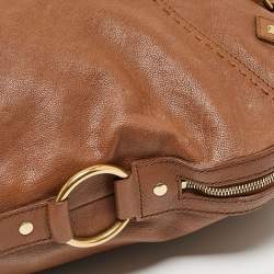 Pre Owned Yves Saint Laurent Brown Leather Oversized Muse Bag