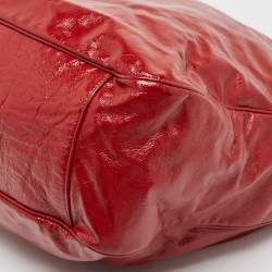Pre Owned Yves Saint Laurent Red Patent Leather Roady Hobo