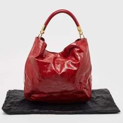 Pre Owned Yves Saint Laurent Red Patent Leather Roady Hobo