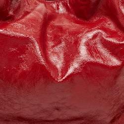 Pre Owned Yves Saint Laurent Red Patent Leather Roady Hobo