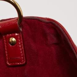 Pre Owned Yves Saint Laurent Red Patent Leather Roady Hobo