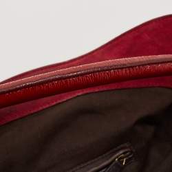 Pre Owned Yves Saint Laurent Red Patent Leather Roady Hobo