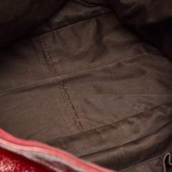 Pre Owned Yves Saint Laurent Red Patent Leather Roady Hobo