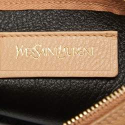 Yves Saint Laurent Dark Brown/Tan Leather Neo Reversible Tote