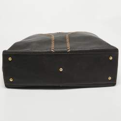 Yves Saint Laurent Dark Brown/Tan Leather Neo Reversible Tote