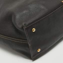 Yves Saint Laurent Dark Brown/Tan Leather Neo Reversible Tote