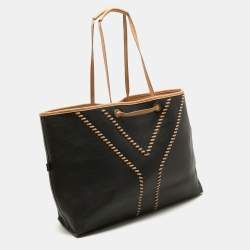 Yves Saint Laurent Dark Brown/Tan Leather Neo Reversible Tote