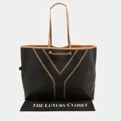 Yves Saint Laurent Dark Brown/Tan Leather Neo Reversible Tote
