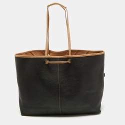 Yves Saint Laurent Dark Brown/Tan Leather Neo Reversible Tote