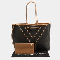 Yves Saint Laurent Dark Brown/Tan Leather Neo Reversible Tote