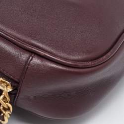 Saint Laurent Burgundy Leather Blogger Crossbody Bag