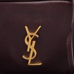 Saint Laurent Burgundy Leather Blogger Crossbody Bag