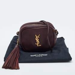 Saint Laurent Burgundy Leather Blogger Crossbody Bag