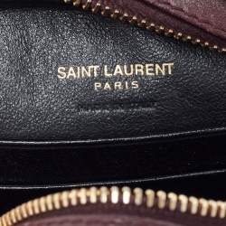 Saint Laurent Burgundy Leather Blogger Crossbody Bag