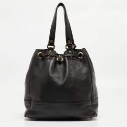 Yves Saint Laurent Choco Brown Leather Overseas Bucket Bag