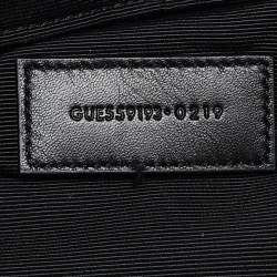 Pre Owned Saint Laurent Black Matelassé Leather Monogram Wristlet Pouch