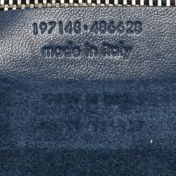 Yves Saint Laurent Blue Croc Embossed Leather and Suede Large Muse Two Top Handle Bag
