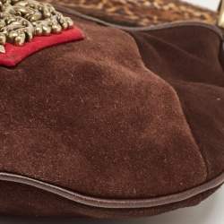 Pre Owned Yves Saint Laurent Dark Brown Suede Mombasa Crest Hobo