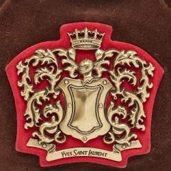 Pre Owned Yves Saint Laurent Dark Brown Suede Mombasa Crest Hobo