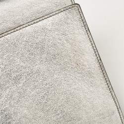 Pre Owned Yves Saint Laurent Silver Leather Belle De Jour Flap Clutch