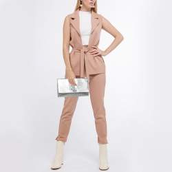 Pre Owned Yves Saint Laurent Silver Leather Belle De Jour Flap Clutch