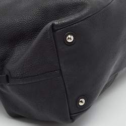 Pre Owned Yves Saint Laurent Black Leather and Patent Leather Easy Y Satchel