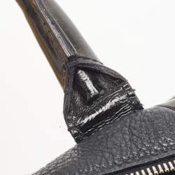 Pre Owned Yves Saint Laurent Black Leather and Patent Leather Easy Y Satchel