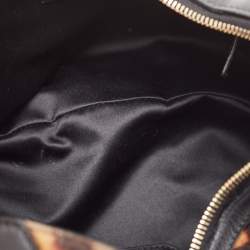 Pre Owned Yves Saint Laurent Black/Brown Leopard Print Calf Hair Hobo