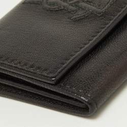 Pre Owned Yves Saint Laurent Black Leather Card Case
