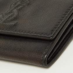 Pre Owned Yves Saint Laurent Black Leather Card Case