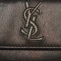 Pre Owned Yves Saint Laurent Black Leather Card Case