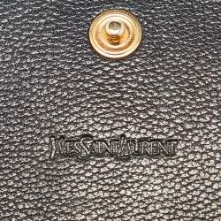 Pre Owned Yves Saint Laurent Black Leather Card Case