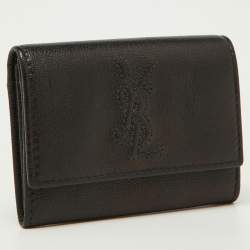 Pre Owned Yves Saint Laurent Black Leather Card Case