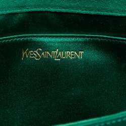 Pre Owned Yves Saint Laurent Green Patent Leather Belle De Jour Flap Clutch
