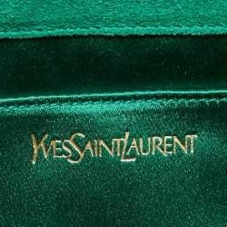 Pre Owned Yves Saint Laurent Green Patent Leather Belle De Jour Flap Clutch