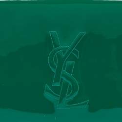 Pre Owned Yves Saint Laurent Green Patent Leather Belle De Jour Flap Clutch