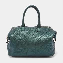 Yves Saint Laurent Metallic Green Leather Medium Easy Y Bag