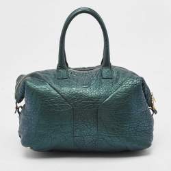 Yves Saint Laurent Metallic Green Leather Medium Easy Y Bag