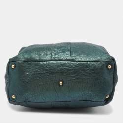Yves Saint Laurent Metallic Green Leather Medium Easy Y Bag